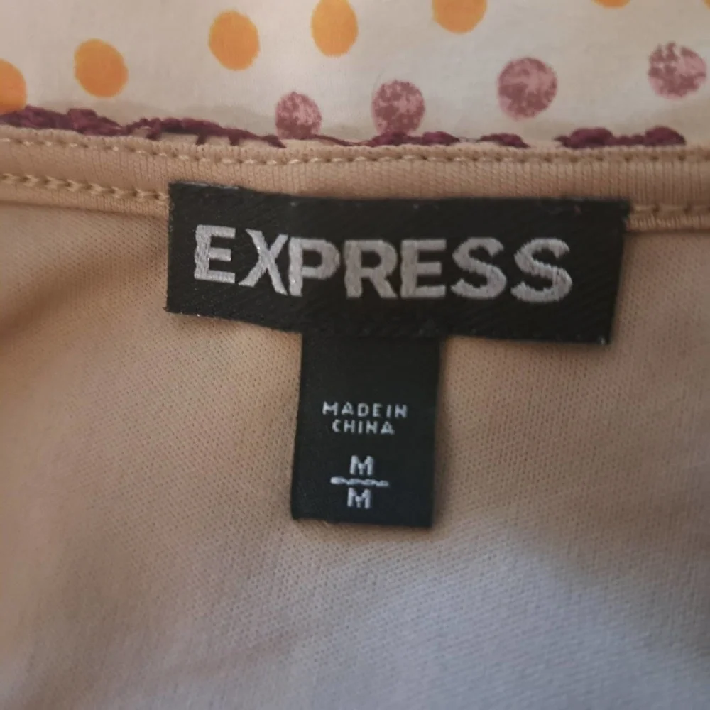 Express Wine Colored Lace Overlay Blouse Size M - Picture 5 of 6